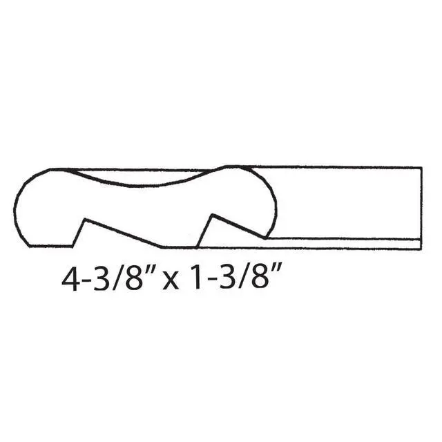 Alt view image 2 of 6 - 12ft Chicago Bar Rail Cut Into 6ft Pieces - 1-3/8in H x 4-3/8in W - Unfinished Red Oak Rail
