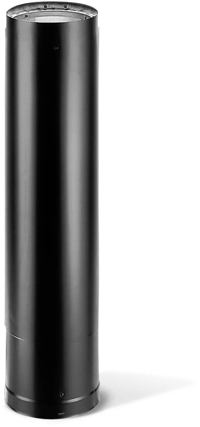 Main image of DVL 6 Inch Double Wall Steel Stove Pip, Telescoping Chimney Wood Burning Connector to Vent Smoke or Exhaust, Black, 6DVL-68TA