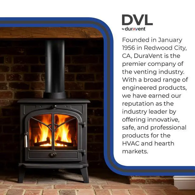 Alt view image 5 of 5 - DVL 6 Inch Double Wall Steel Stove Pip, Telescoping Chimney Wood Burning Connector to Vent Smoke or Exhaust, Black, 6DVL-68TA