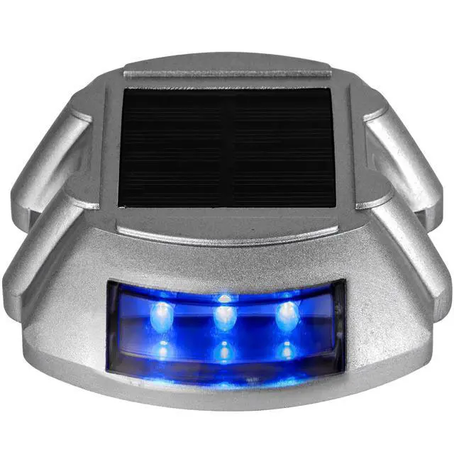 Alt view image 4 of 6 - Solar Driveway Lights - 24 Pack Bright Blue Waterproof Wireless Dock Lights with 6 LEDs for Path, Garden, Walkway & Steps