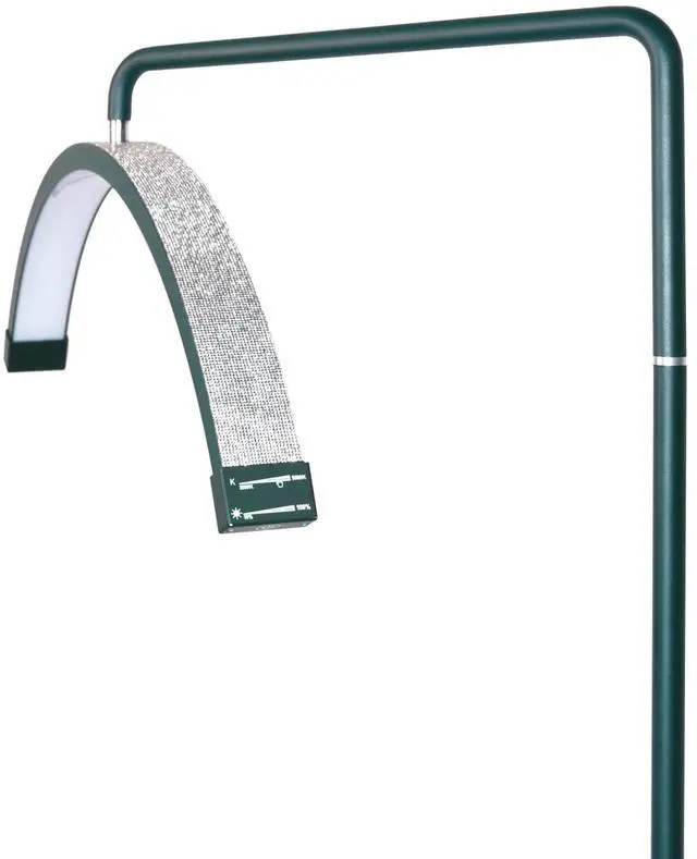 Main image of Bling Half Moon Lash Light | Dimmable LED Diamond Esthetician Light for Eyelash Techs - LED Floor Lash Lamp with Adjustable Height, Touch Control & Stable Base | Warm & Cool Tones | Emerald Green
