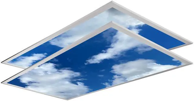Main image of 2-Pack 2x4 LED Flat Panel Light, Drop Ceiling Light Fixture with Cloud Design Tunable 30W-72W, Upto 8750 Lumens 3000K-6500K CCT, 0-10V Dimmable Skylight ETL, 120-277V 48x24 Inch LED Panel