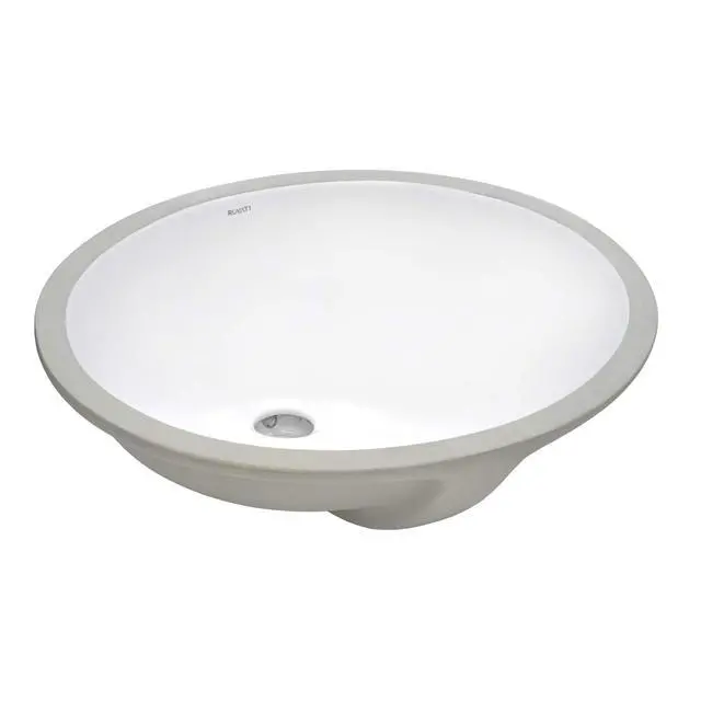 Main image of 19 x 16 inch Undermount Bathroom Sink - White Oval Ceramic Bathroom Sinks with Overflow for Bathroom Vanity Sink, Porcelain Bathroom Basin - RVB0619