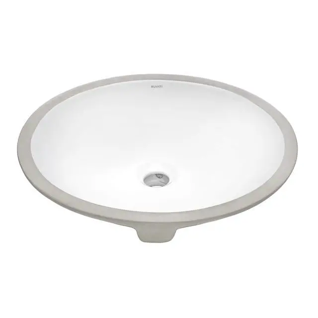 Alt view image 3 of 6 - 19 x 16 inch Undermount Bathroom Sink - White Oval Ceramic Bathroom Sinks with Overflow for Bathroom Vanity Sink, Porcelain Bathroom Basin - RVB0619