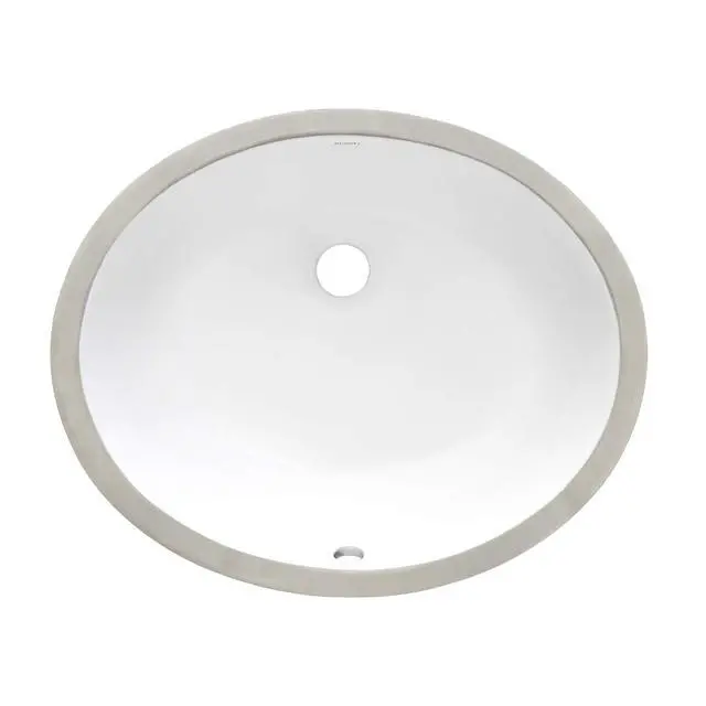 Alt view image 4 of 6 - 19 x 16 inch Undermount Bathroom Sink - White Oval Ceramic Bathroom Sinks with Overflow for Bathroom Vanity Sink, Porcelain Bathroom Basin - RVB0619