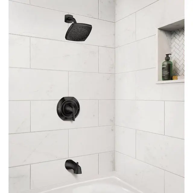 Alt view image 2 of 4 - Lindor 82504BL Matte Black 1-Handle Bathtub and Shower Faucet