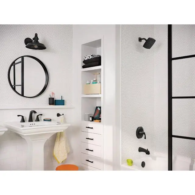 Alt view image 4 of 4 - Lindor 82504BL Matte Black 1-Handle Bathtub and Shower Faucet