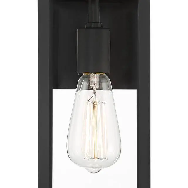 Alt view image 3 of 6 - Titan Modern Industrial Outdoor Wall Lights Fixtures Set of 2 Mystic Black Metal Damp Rated 14" Clear Glass Exterior House Porch Patio Outside Deck Garage Yard Front Door Home