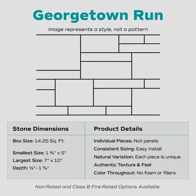 Alt view image 2 of 6 - Evolve Stone Georgetown Run PS Non-Rated Flat Stone Veneer (14.25 sq. ft.)