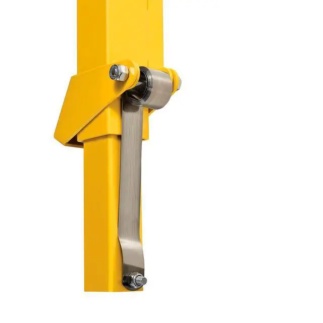 Alt view image 4 of 6 - Steel Ladder Safety Post with Pull-Loop Handle, Yellow Powder Coated, 63"H, Automatic Locking Safety Bracket, For Easy Ingress and Egress Points