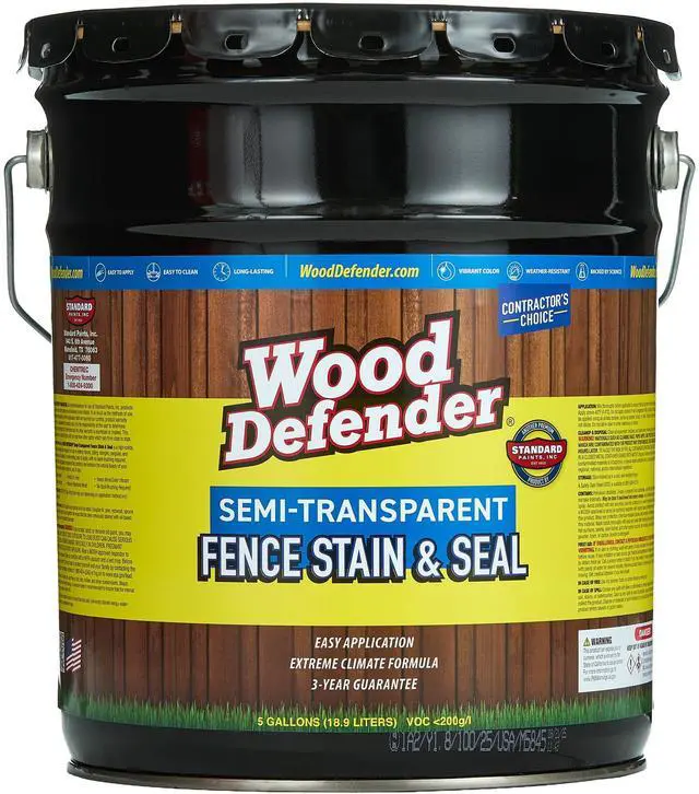 Main image of Semi-Transparent Fence Stain and Seal Black 5-Gallon | Oil-Based Exterior Fence Coating| Long-Lasting Color Protection for Wood Fences