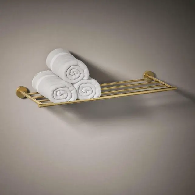 Alt view image 2 of 6 - K27294-2MB Elate 25-3/8" Metal Towel Rack Vibrant Brushed Moderne Brass