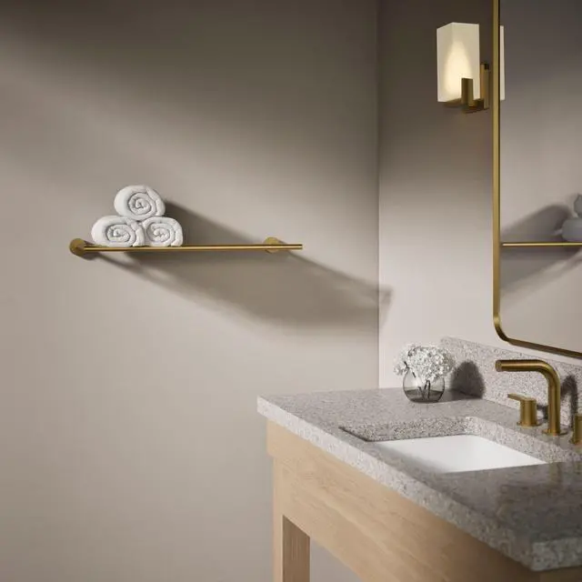 Alt view image 3 of 6 - K27294-2MB Elate 25-3/8" Metal Towel Rack Vibrant Brushed Moderne Brass