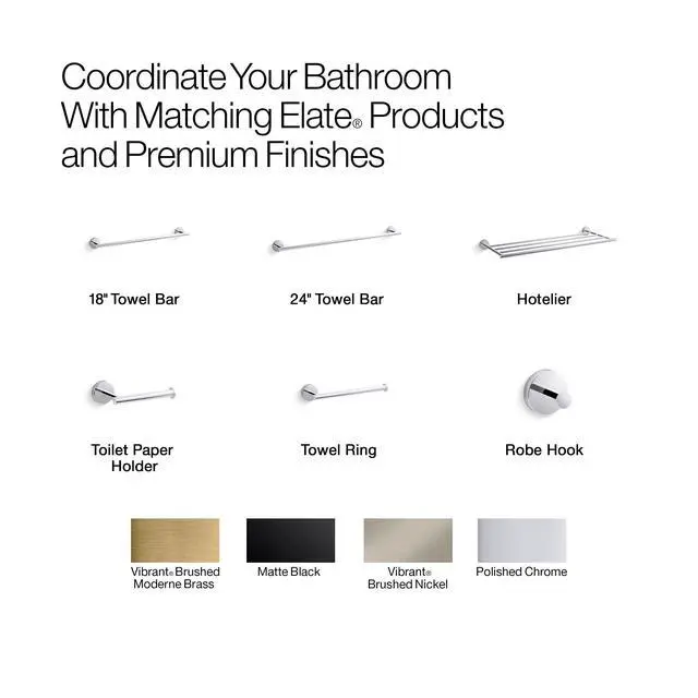Alt view image 5 of 6 - K27294-2MB Elate 25-3/8" Metal Towel Rack Vibrant Brushed Moderne Brass