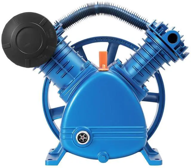 Main image of Air Compressor Pump Head 175PSI 5.5HP 800RPM Twin Cylinder Air Compressor Pump Head with Flywheel 4KW Double Stage Universal Low Energy Consumption 10.2 * 5.5 * 15 inches (Sent in 2 Packages)