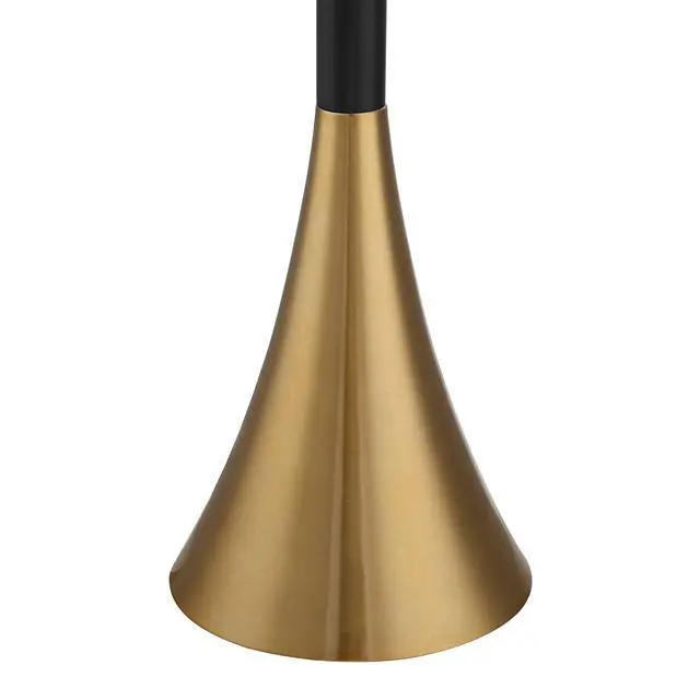 Alt view image 6 of 6 - Piazza Mid Century Modern Glam Style Torchiere Floor Lamp 72.5" Tall Black Antique Brass Metal White Glass Shade for Living Room Reading House Bedroom Home Office