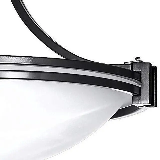 Alt view image 3 of 6 - Deco Modern Close to Ceiling Light Semi Flush Mount Fixture 16" Wide Oil Rubbed Bronze Brown Marbleized Glass Bowl Shade Bedroom Hallway Living Room Dining Room Bathroom Kitchen