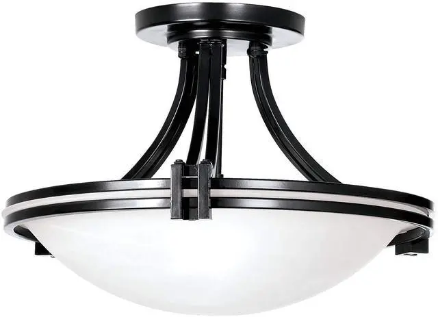 Alt view image 5 of 6 - Deco Modern Close to Ceiling Light Semi Flush Mount Fixture 16" Wide Oil Rubbed Bronze Brown Marbleized Glass Bowl Shade Bedroom Hallway Living Room Dining Room Bathroom Kitchen