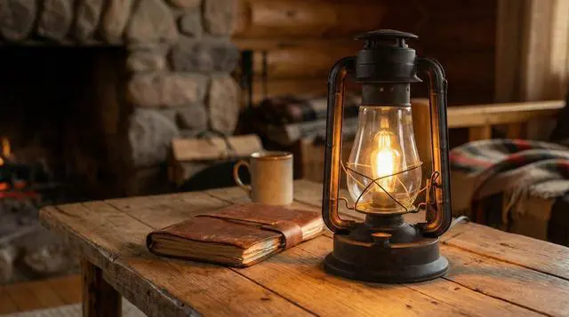 Alt view image 4 of 6 - Electric Lantern Table lamp with dimmer with Hand Finished Rust Patina