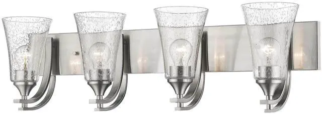 Main image of Millennium 1494-SN Transitional Four Light Vanity from Natalie Collection, Slvr.Finish, Pwt, Nckl, B/S, Slvr
