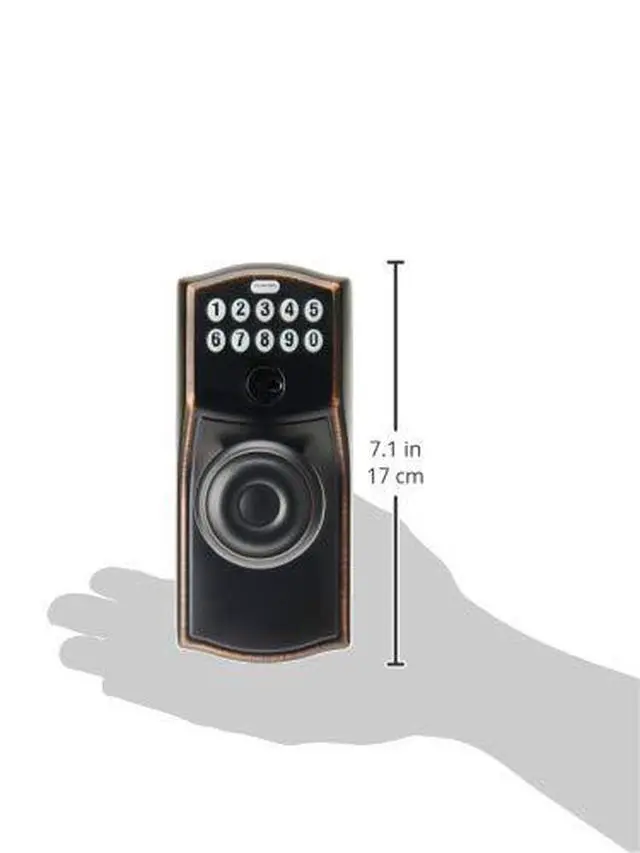 Alt view image 6 of 6 - FE595 CAM 716 16-211 10-063 Camelot by Georgian Keypad Knob with Flex Lock, Aged Bronze