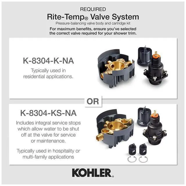 Alt view image 3 of 3 - K-TS24617-4-CP - Valve Trim Only Showers