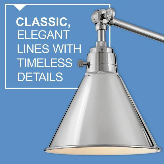 Alt view image 5 of 6 - Arti 3691PN Medium Adjustable Single Light Sconce, Single Pivot Point, On/Off Switch, Polished Nickel