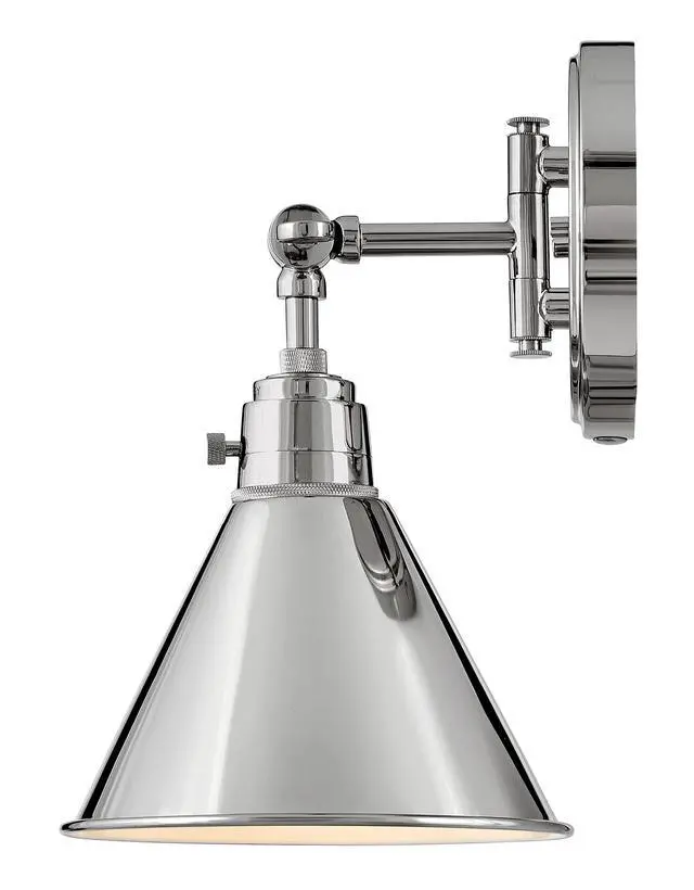 Alt view image 6 of 6 - Arti 3691PN Medium Adjustable Single Light Sconce, Single Pivot Point, On/Off Switch, Polished Nickel