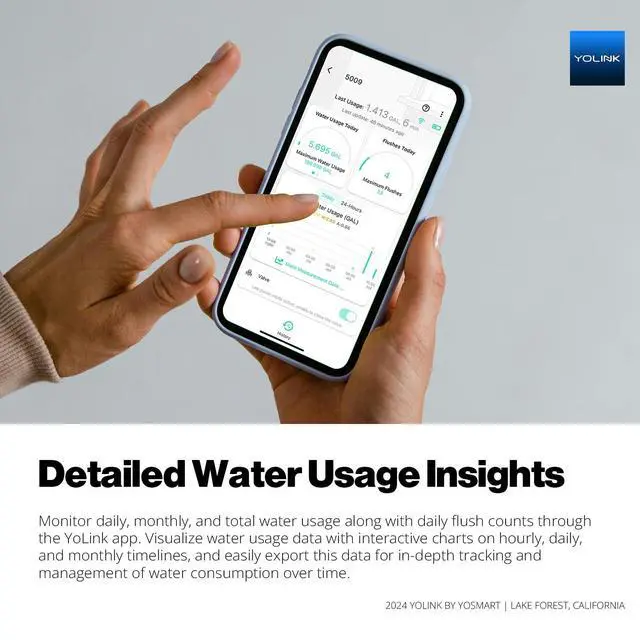 Alt view image 4 of 6 - LeakStop 1-Channel for Toilets/Sinks, Auto Shutoff Valve & Leak Detector, Real-Time Monitoring, LoRa Long-Range, 2 AA Up to 5-Year Battery, App/SMS/Email Alerts Hub Included