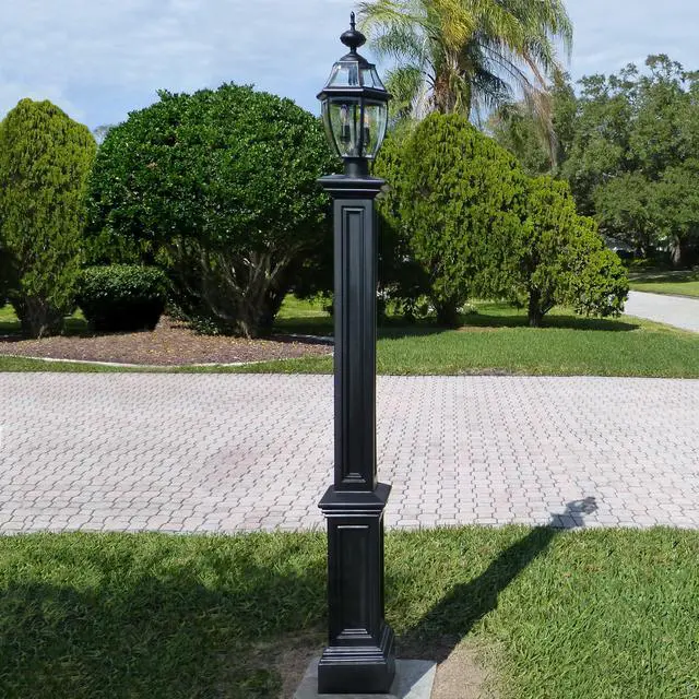 Alt view image 5 of 6 - Signature Heavy Duty Outdoor Lamp Post - Easy Install for Porch & Patio Lights, Weather & Fade Resistant, Shock Resistant, DECORATIVE SLEEVE ONLY, Black