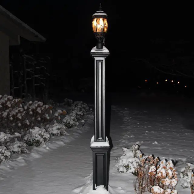 Alt view image 6 of 6 - Signature Heavy Duty Outdoor Lamp Post - Easy Install for Porch & Patio Lights, Weather & Fade Resistant, Shock Resistant, DECORATIVE SLEEVE ONLY, Black