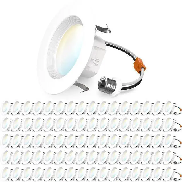 Main image of Sunco 80 Pack 4 Inch LED Recessed Lights, Retrofit Lighting LED Can Lights Downlight, 660LM, 2700K/3000K/3500K/4000K/5000K, Dimmable, Baffle Trim, 11W=60W, 50000 Hours, Damp Rated UL