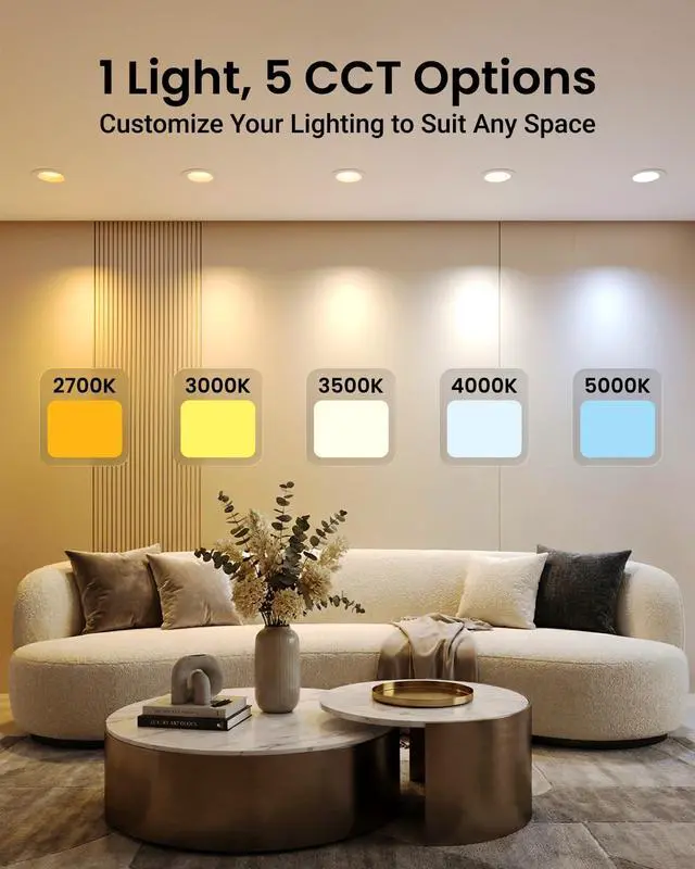 Alt view image 4 of 6 - Sunco 80 Pack 4 Inch LED Recessed Lights, Retrofit Lighting LED Can Lights Downlight, 660LM, 2700K/3000K/3500K/4000K/5000K, Dimmable, Baffle Trim, 11W=60W, 50000 Hours, Damp Rated UL