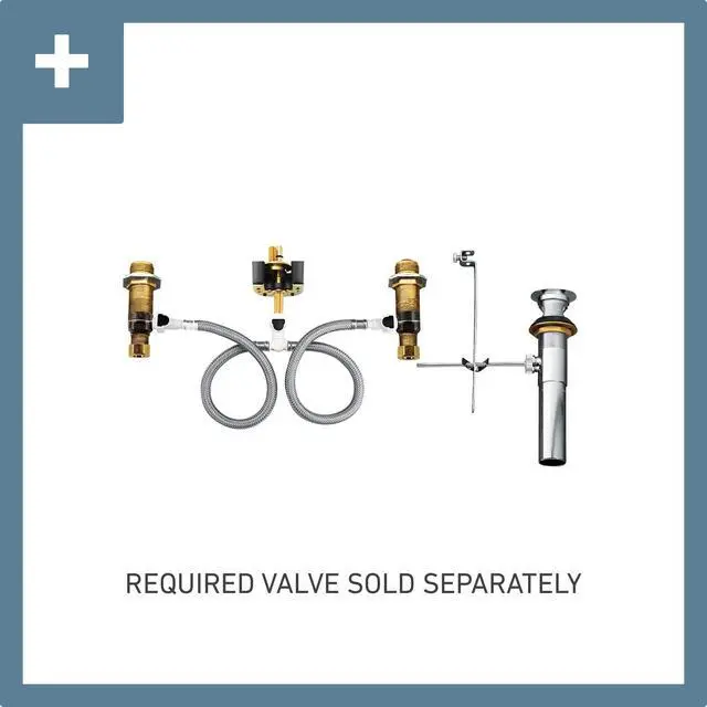 Alt view image 3 of 5 - T6173BL Glyde Two-Handle 8-Inch Widespread High Arc Modern Bathroom Sink Faucet, Valve Required, Matte Black