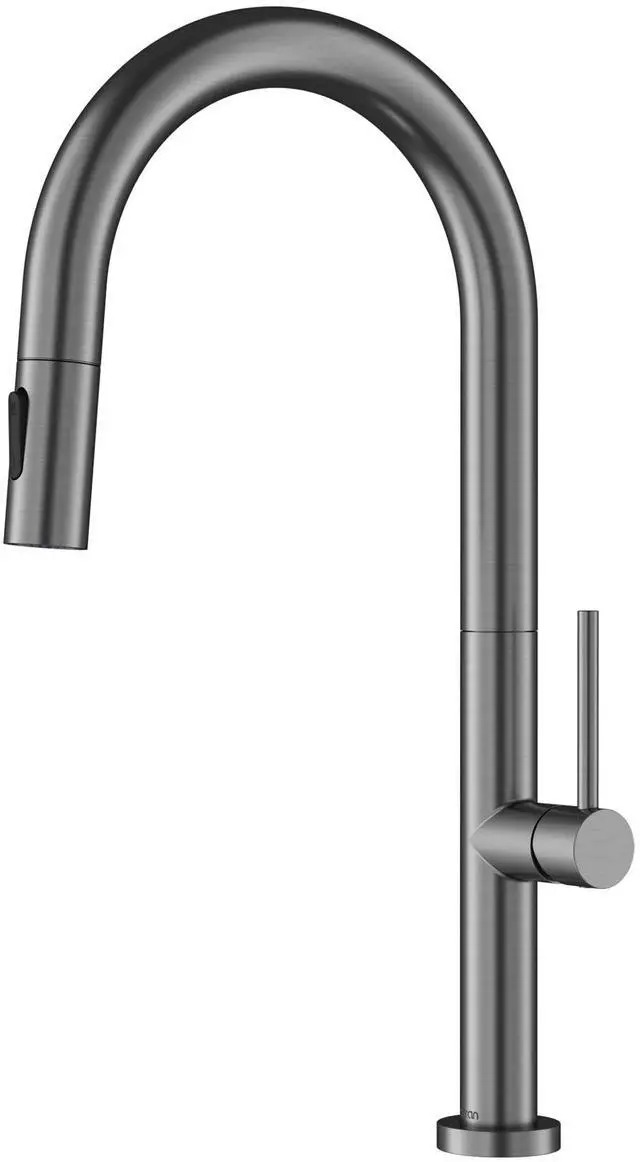 Main image of Brynford Single-Handle Pull-Down Kitchen Faucet 2-Function Spray Head, High-Arc Spout, Modern 25mm Thin Profile, Spot-Free Finish, 26½ Braided Retractable Hose (Spot Free Gunmetal Grey)