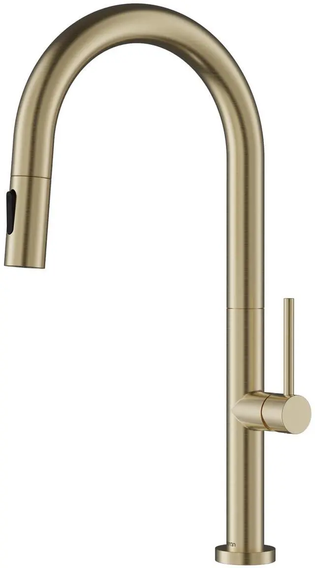 Main image of Brynford Single-Handle Pull-Down Kitchen Faucet 2-Function Spray Head, High-Arc Spout, Modern 25mm Thin Profile, Spot-Free Finish, 26½ Braided Retractable Hose (Spot Free Champagne Bronze)
