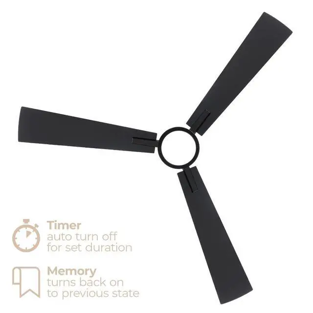 Alt view image 5 of 6 - Bali 42in 3-Blade Smart Indoor or Outdoor Ceiling Fan 2700K-6000K CCT Tunable Range LED Light Kit in Matte Black with Reversible Black and Weathered Wood Blades Works With iOS or Android App