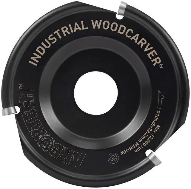 Main image of Industrial Woodcarver | Ø 100 mm Carbide Wood Carving Disc for Angle Grinder | IND.FG.100