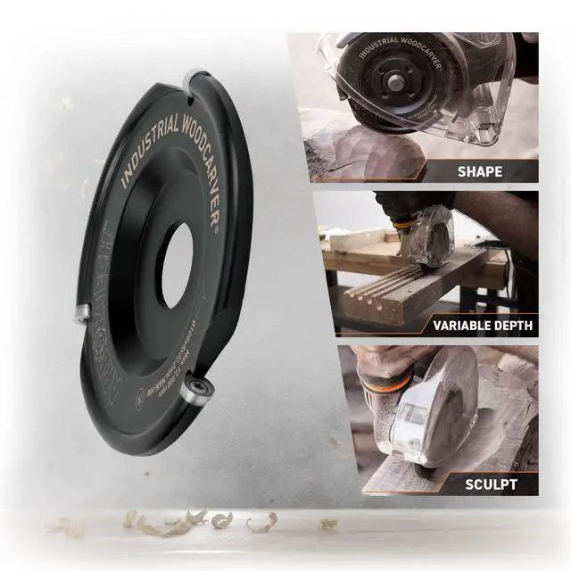 Alt view image 3 of 6 - Industrial Woodcarver | Ø 100 mm Carbide Wood Carving Disc for Angle Grinder | IND.FG.100