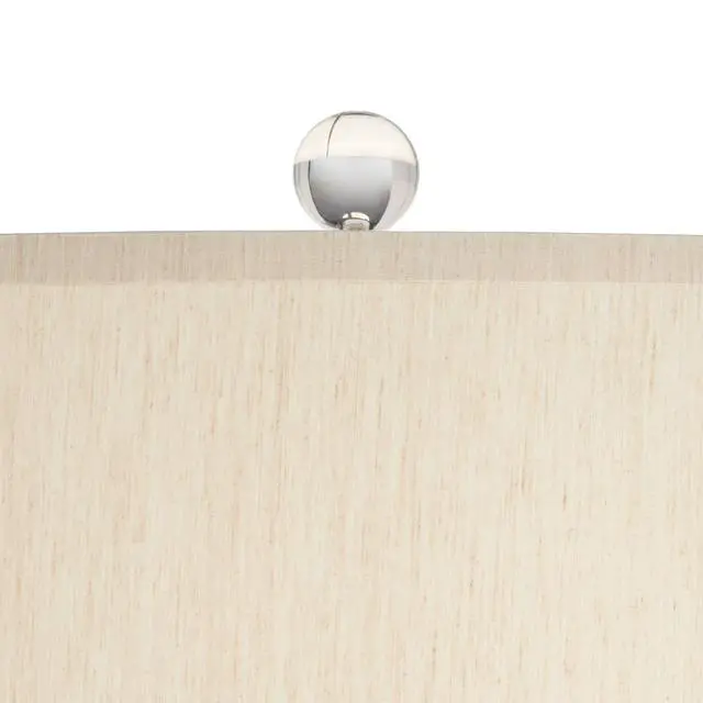 Alt view image 3 of 6 - Teresa Modern Table Lamp with Dimmer and USB Charging Port 31" Tall Teal Blue Ceramic Beige Fabric Drum Shade Living Room Bedroom House Bedside Home Office (Color May Vary)