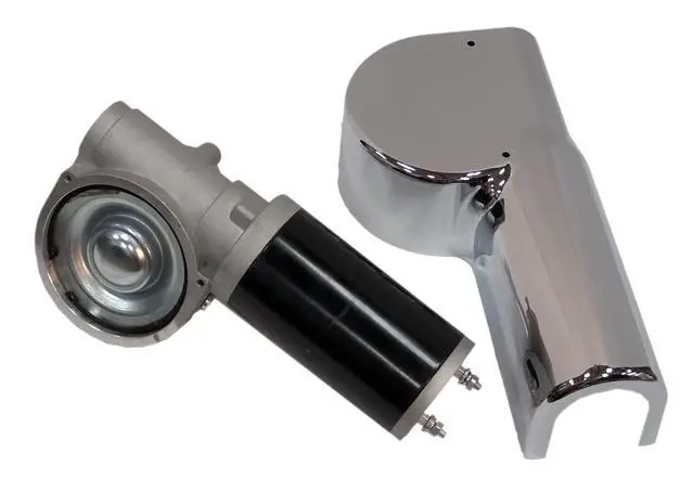 Alt view image 4 of 6 - 1500W/60:1-2.1 HP - Universal Replacement Dump Truck Trailer Tarp Motor w/Chrome Cover