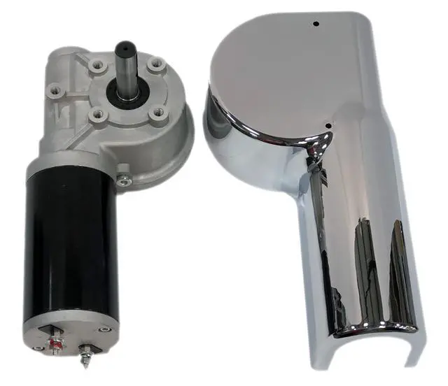 Alt view image 5 of 6 - 1500W/60:1-2.1 HP - Universal Replacement Dump Truck Trailer Tarp Motor w/Chrome Cover