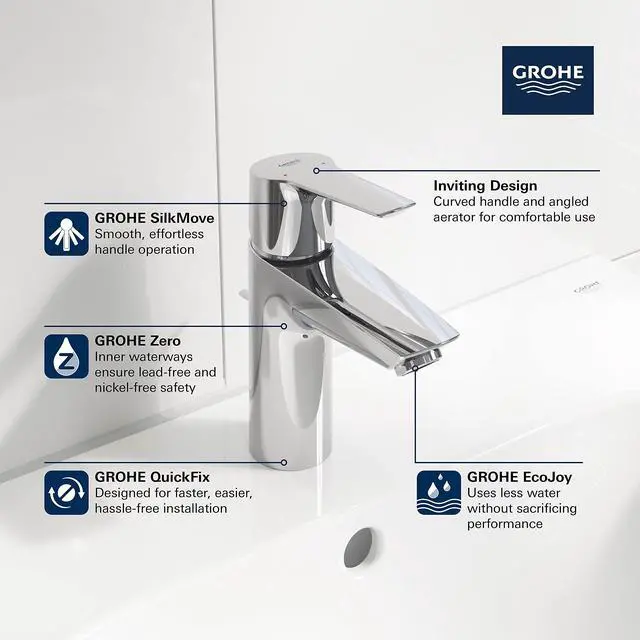 Alt view image 3 of 5 - 32642EN3 Eurosmart, Single Hole Single-Handle S-Size Bathroom Faucet 1.2 GPM, Brushed Nickel