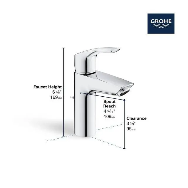 Alt view image 5 of 5 - 32642EN3 Eurosmart, Single Hole Single-Handle S-Size Bathroom Faucet 1.2 GPM, Brushed Nickel