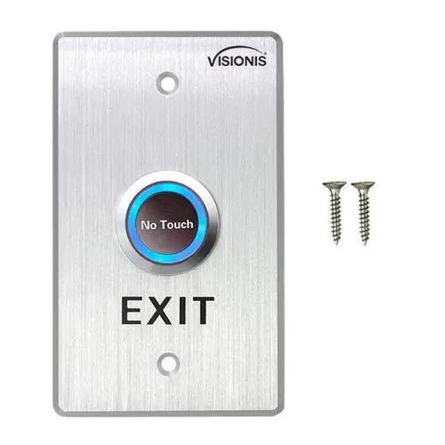 Alt view image 4 of 6 - 6 Pack FPC-7548 VIS-7013 Indoor Stainless Steel No Touch Request to Exit Button with Time Delay Standard Size with LED Light NC COM and NO Outputs