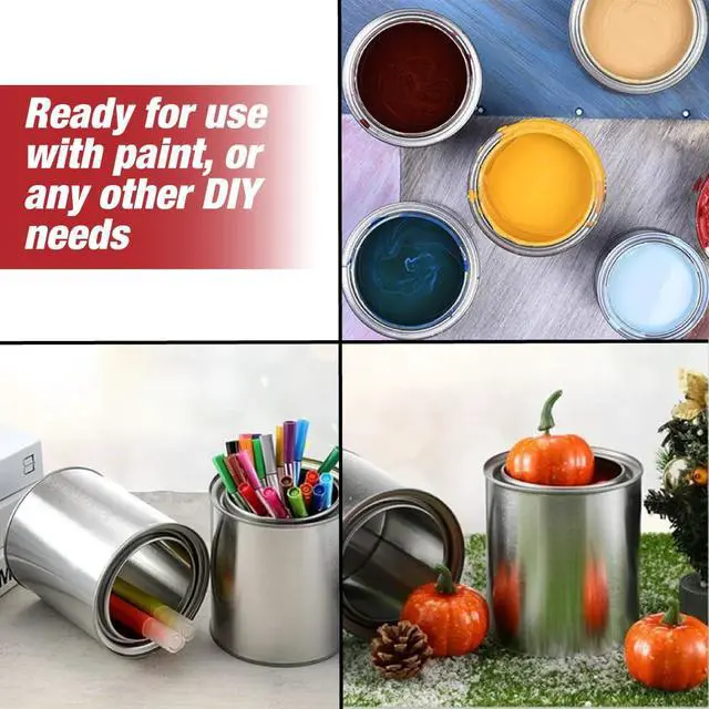 Alt view image 5 of 6 - Bulk Empty Quart Paint Cans with Lids - Box of 56 - Multi-Purpose Empty Metal 32oz Paint Cans with Lids Set for DIY, Storage and Professional Projects- 9075