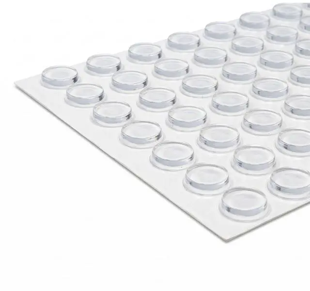 Main image of Bumper Specialties Self Adhesive Bumper Feet 0.780" x 0.200" (19.8mm x 5.1mm) Clear Cylindrical Polyurethane Pads for Industrial Surface Protection, 3,360 Pieces per Box, BS41