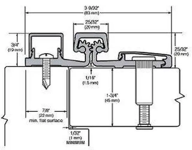Alt view image 2 of 2 - PHOENIX VITAL LIFE Heavy Duty Aluminum Unfinished 83" Continuous Hinge Y