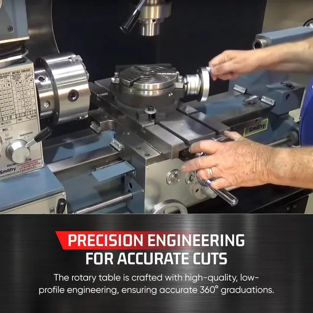 Alt view image 5 of 6 - Rotary Table for Milling Machines 4" Inches (100mm) 4 Slots Horizontal and Vertical with 70mm 4 Jaw Independent Dog Chuck with Back Plate and T-nuts with m6 clamp kit
