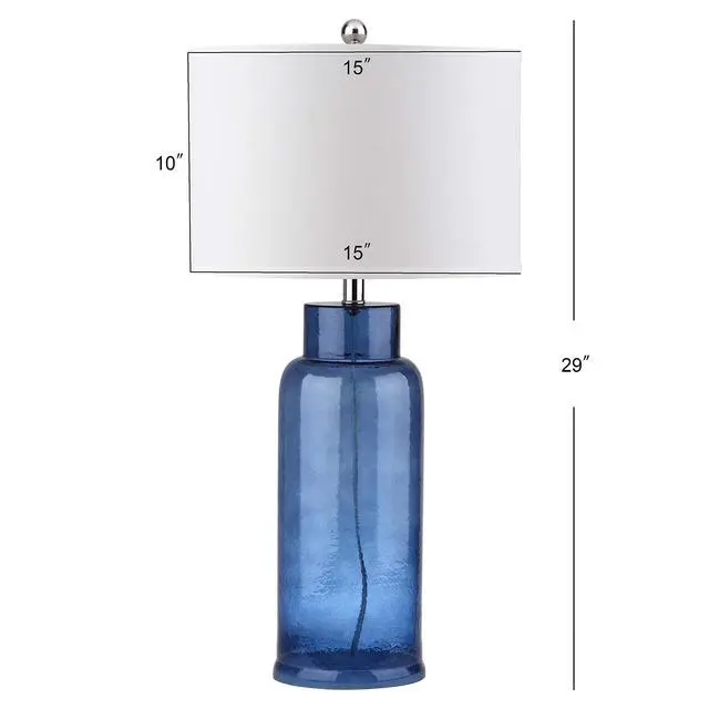 Alt view image 3 of 5 - Lighting Collection Set of 2 Glass Bottle Blue 30-Inch Table Lamps, LED Bulbs Included, Coastal Bedroom Living Room Home Office (LIT4157C-SET2)